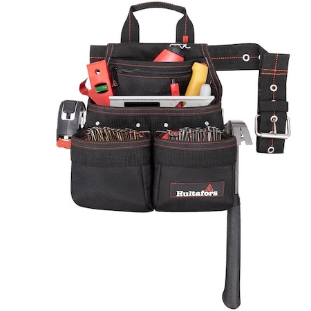 Clc Work Gear CLC Hultafors Work Gear Ballistic Polyester Tool and Nail Bag with Belt Black/Red HT5663